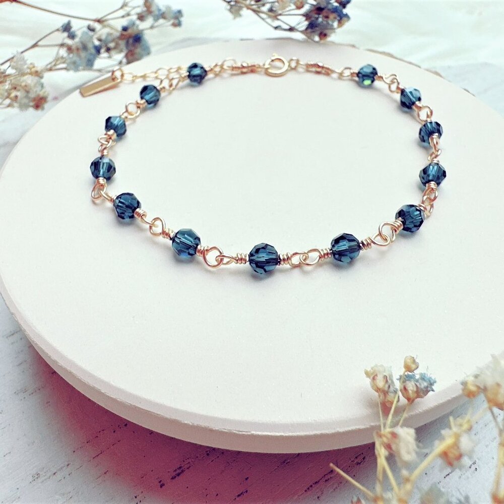 14k Gold-Filled Faceted Crystal Beads Bracelet | Handmade in BC
